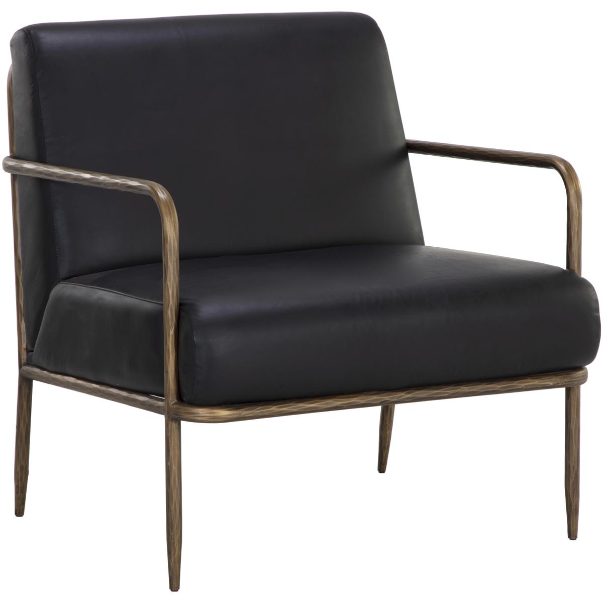 SUNPAN 111357 Lathan Charcoal Black Leather Lounge Chair